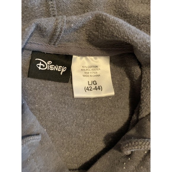 Disney Mickey Mouse Adult Large Pullover Hoodie Gray With White Speckles Pocket - Picture 3 of 4